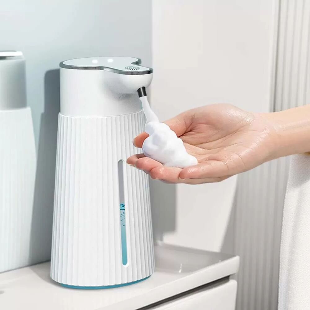 INF Automatischer Schaumseifenspender – berührungslos, wiederaufladbar, wandmontierbar, 400ML Kapazität Weiß