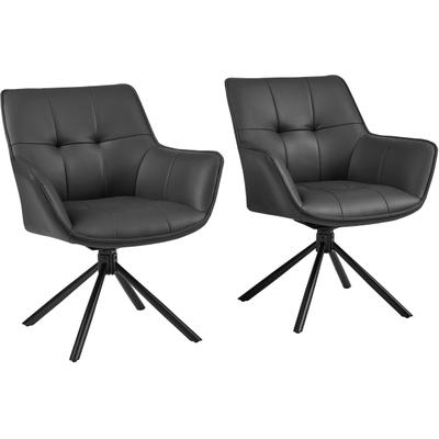 Drehstuhl OTTO HOME "Lika", grau (schwarz, schwarz), B:69cm H:85cm T:68cm, Stühle, Drehstuhl, echtes Leder, 360 Drehfunktion, Steppnähte, Metallgestell