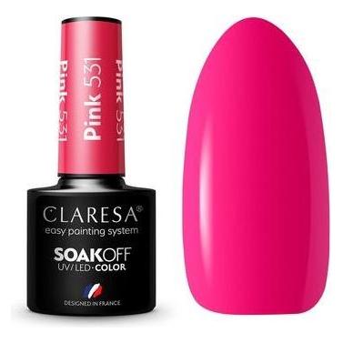 Claresa UV LED Nagellack Kollektion Hybrid Maniküre Soak Off - 5ml Rosa Farbe Nr. 531 (Nr 531, Gel-Effekt Nagellack) (47624701)