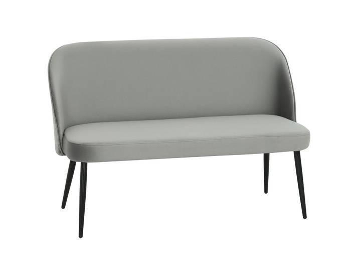 Homcom 2-Sitzer-Sofa Polyester Metall Grau, 63x84.5x127 cm, Wohnzimmer, Sofas & Couches, Sofas, 2-Sitzer Sofas