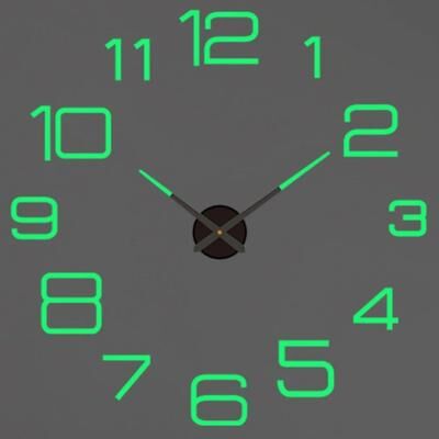 Inspired Living Modern Large Wall Clock DIY Acrylic Mirror Quartz Wall Decor 3d 37 Inch (90cm) 011 Luminous