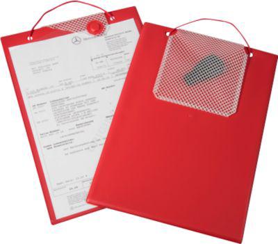 EICHNER Auftragstasche Magnetic, für DIN A4 Dokumente, Schlüsselfach, Magnetverschluss, Einreißschutz, rot, 10 Stück