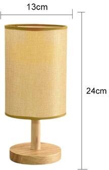 Inspired Living Modern Chinese Style LED Bedside Lamp With Dimmable USB Power & Fabric Shade yellow