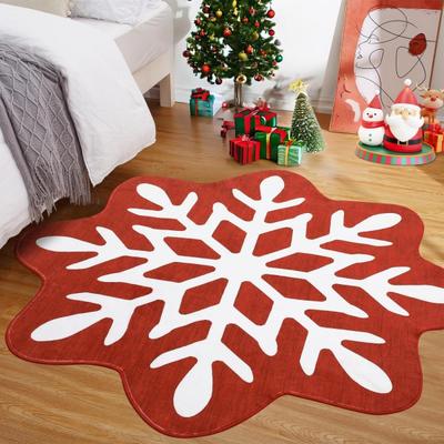 Garvee Snowflake Shape Christmas Area Rug