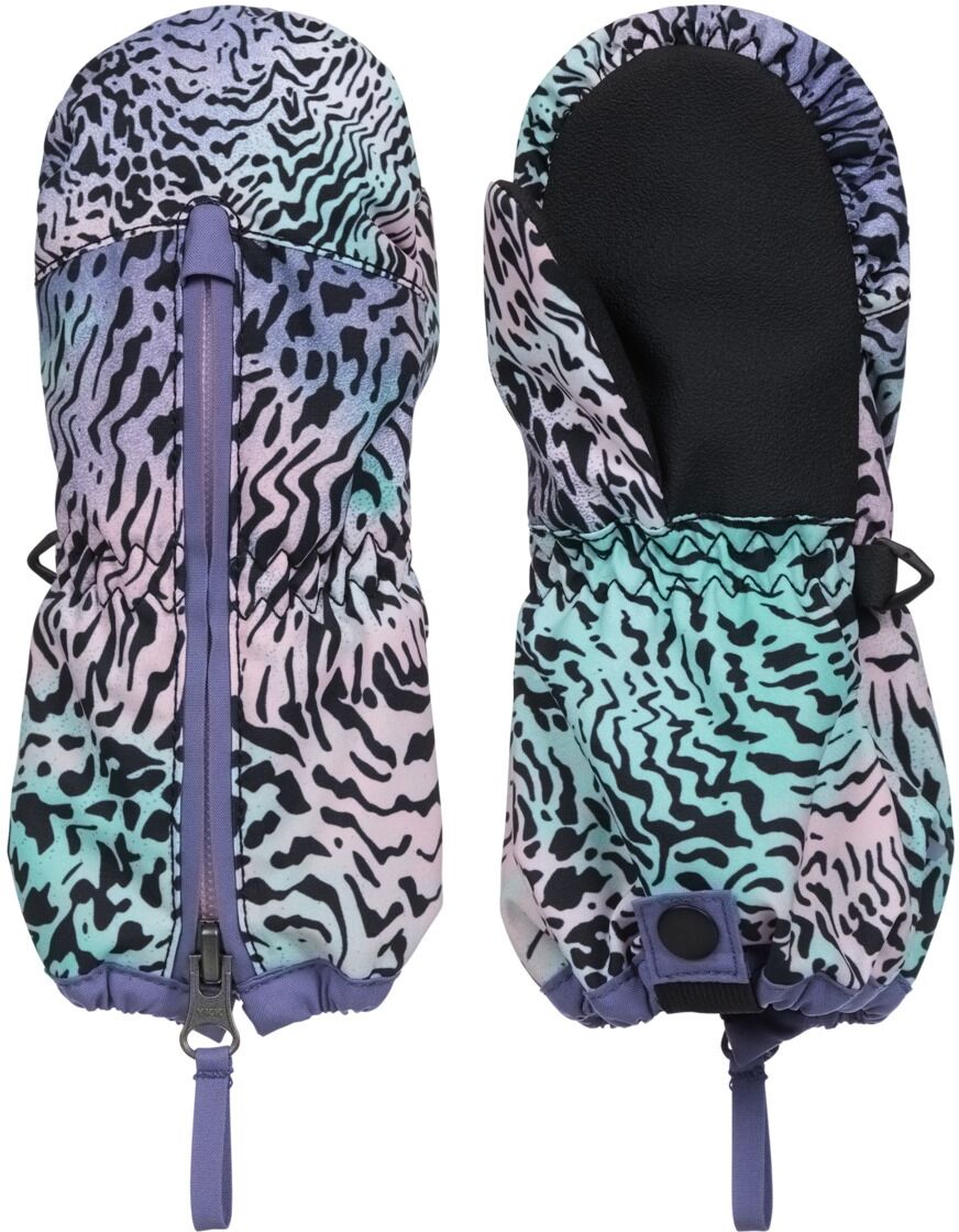 Snowboardhandschuhe ROXY "Snows Up Mitt", Kinder, Gr. M, bunt (schwarz snow drifting), Kunstfaser, Handschuhe Snowboardhandschuhe