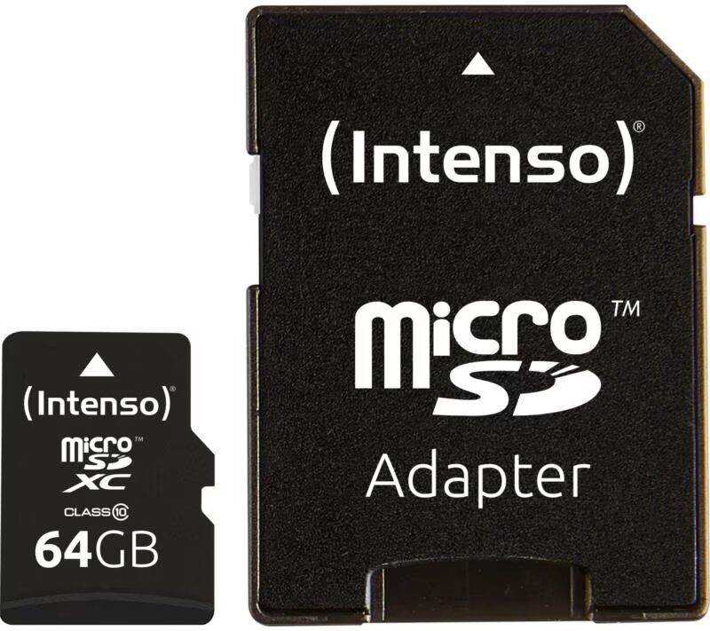 Intenso 3413490 Tarjeta Memoria Micro Sd Clase 10 64gb Con Adaptador Talla Única Unisex