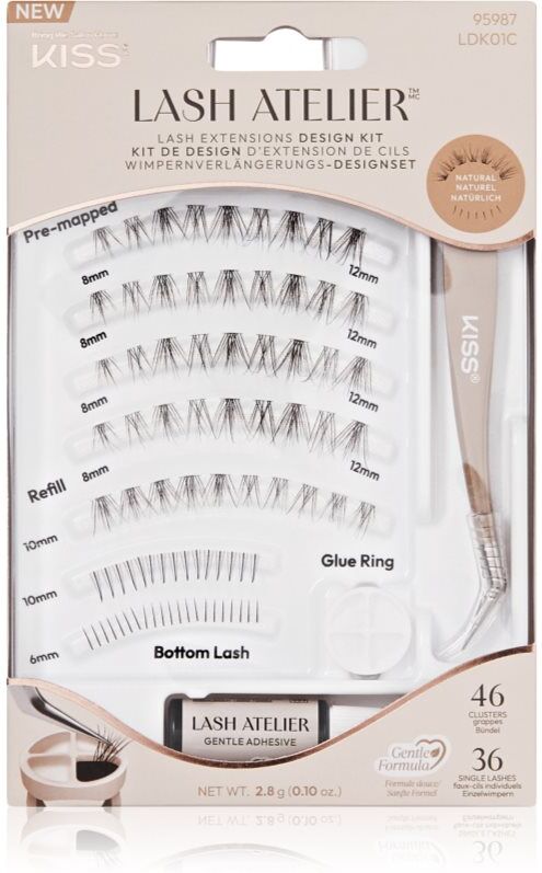 Kiss Lash Atelier Desing Kit faux-cils en touffe à coller avec colle incluse 01 1 pcs