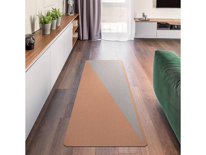 Läufer/Yogamatte Einfaches Dreieck 183 x 61cm Grau/Grau
