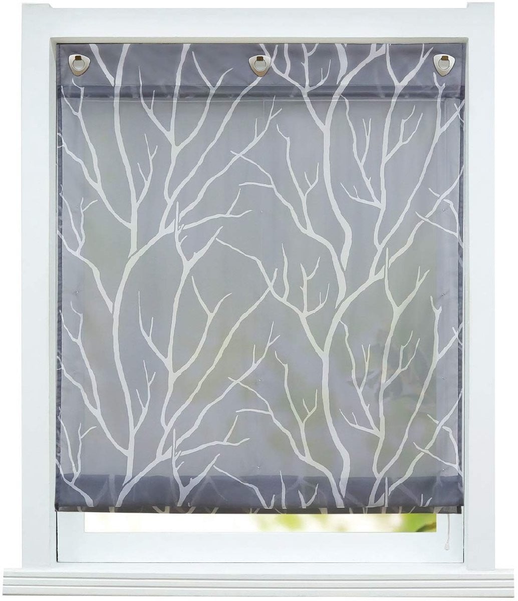 Omgoods Roman Blind met Oogjes - Transparante Raamdecoratie zonder Boren