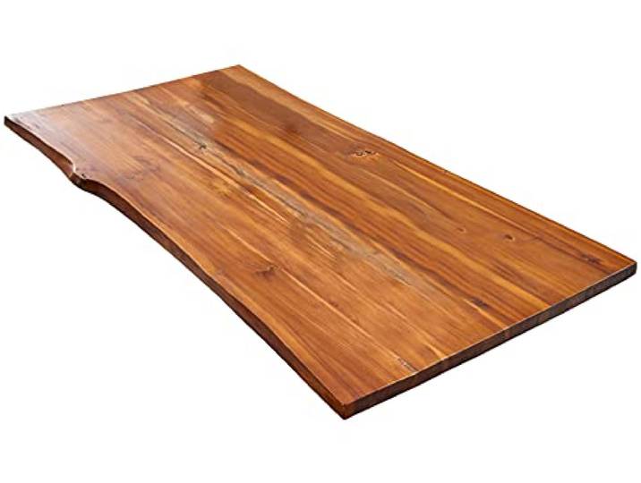 SAM Tischplatte Imker 140x80 cm Akazie Cognac 35 mm Baumkante stilvolle Baumkanten-Platte, Akazienholz cognacfarben massiv, pflegeleichtes Unikat