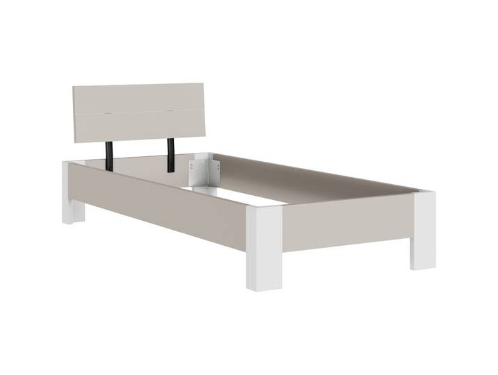 Bett Window greige Holzwerkstoff 96 x 209 cm - Möbel Konfigurator: Traummöbel individuell zusammenstellen