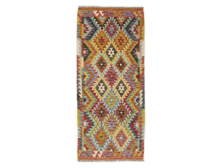 Kelim Afghan Teppich 85x199 Handgewebt Orientteppich Läufer Wolle
