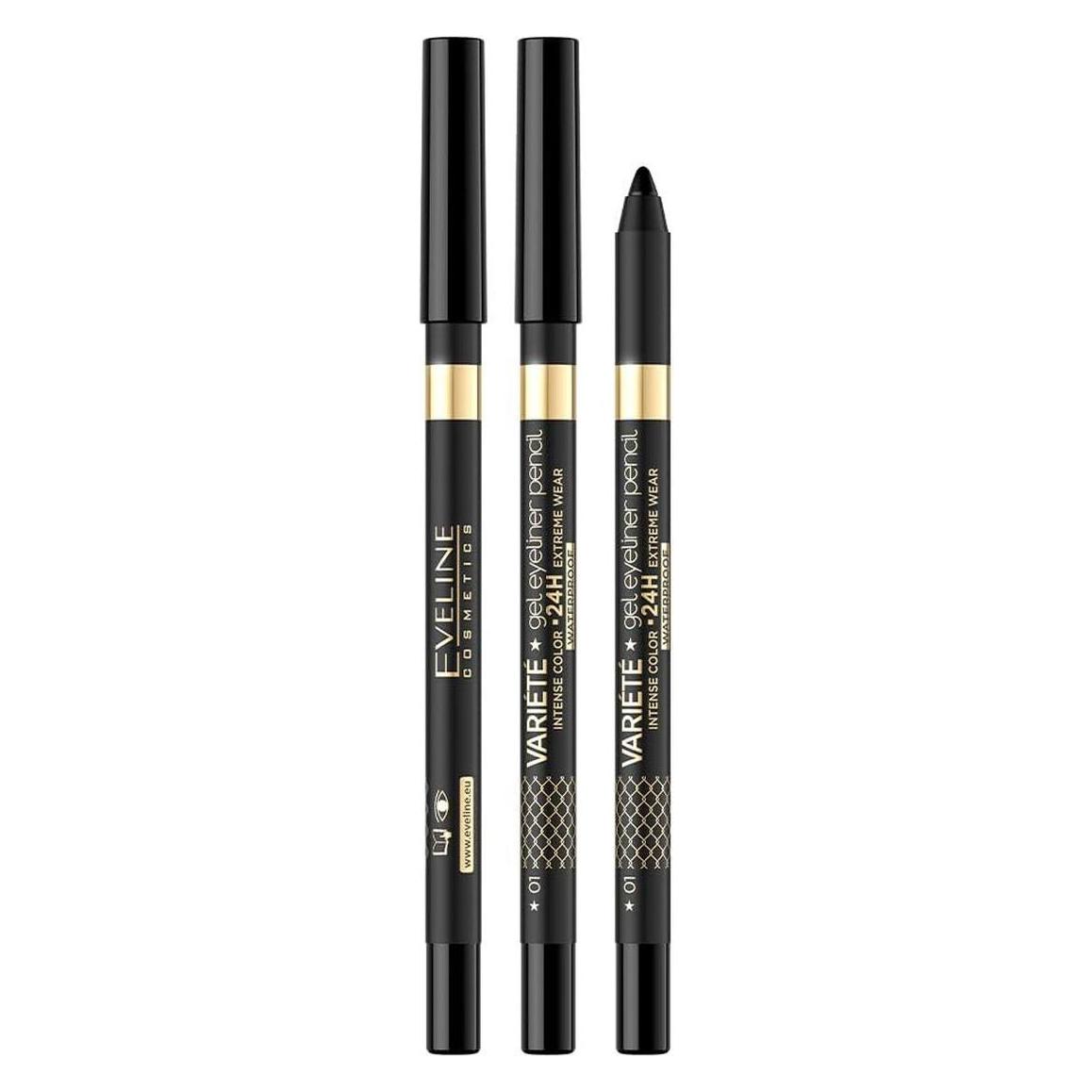 Eveline Variete Gel Waterproof Eyeliner 01ack 9G (Black, Schwarz) (5903416037873)