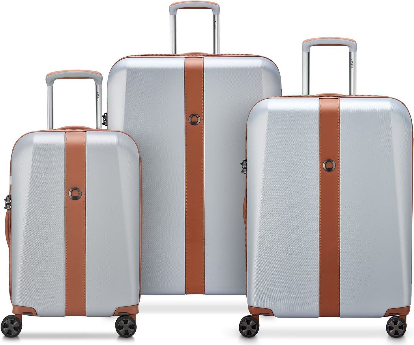 DELSEY PARIS Promenade Hard 2.0 Expandable 4 Double Rolls Trolley L / M / S L Silver hellgrau 77cm
