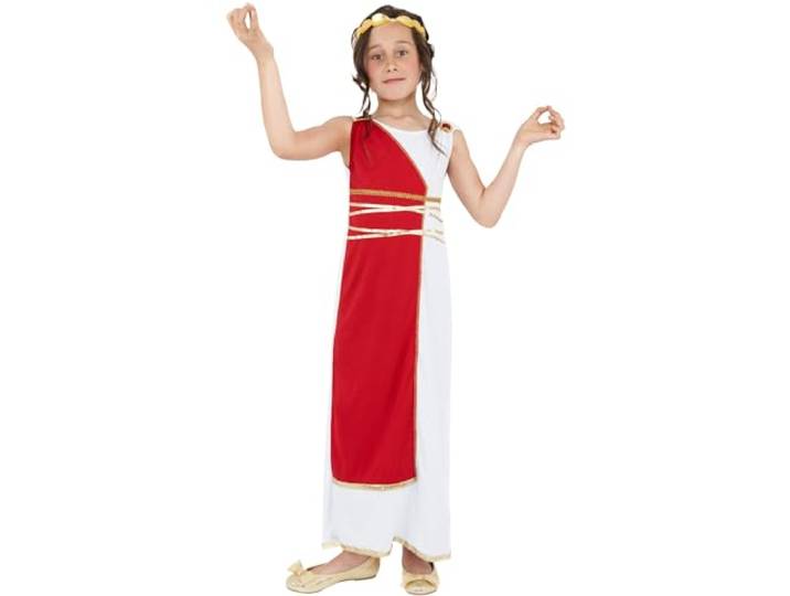 Smiffys Grecian Girl Costume, Red