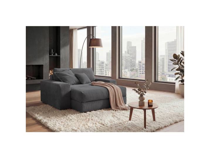 P & B Xxl-Sessel Kamil, Anthrazit, Füllung: Schaumstoffflocken,Schaumstoffflocken, 180x70x180 cm, Wohnzimmer, Sessel, XXL-Sessel