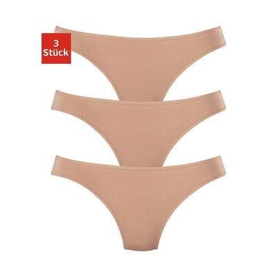 String LASCANA "aus hochwertiger Modal-Qualität", Damen, Gr. 32/34, beige, Obermaterial: 94% Modal (TENCEL™), 6% Elasthan, unifarben, körpernah, Unterhosen String