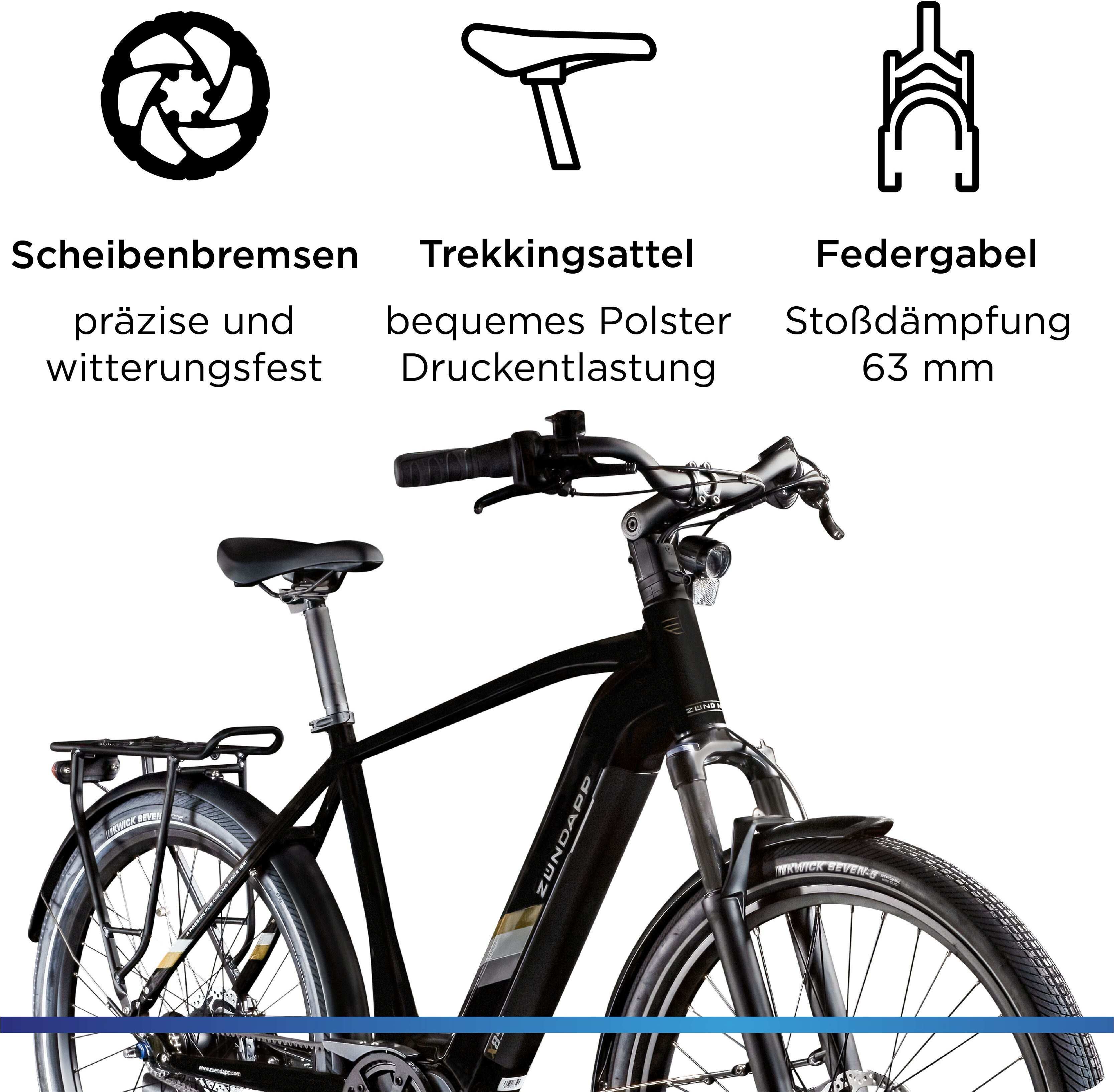 E-Bike ZÜNDAPP "X850" Gr. 53, schwarz, Elektrofahrräder, 53cm, 27,5 Zoll (69,85cm), E-Bike, Pedelec, Elektrofahrrad für Damen und Herren