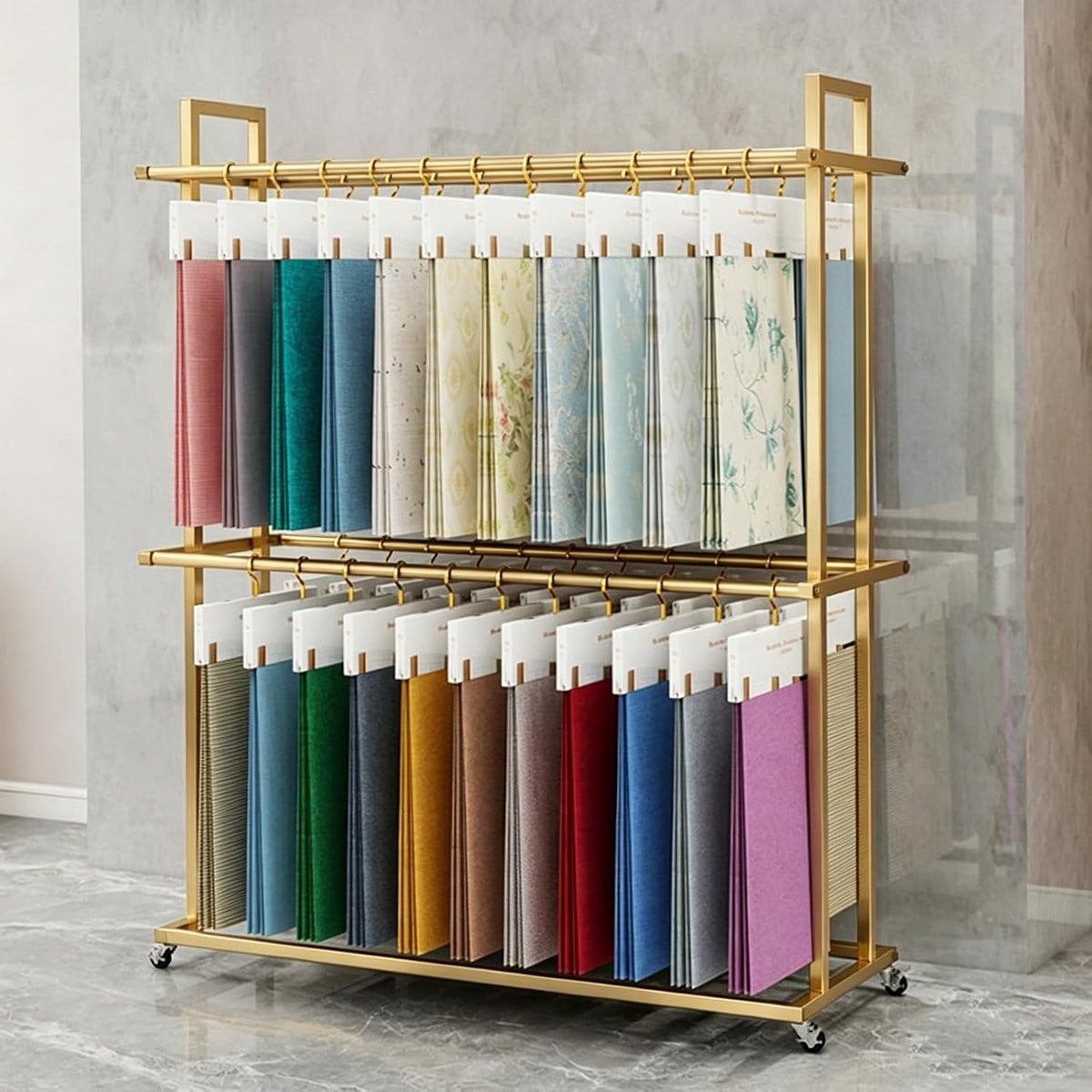 Displayrek Textiel Stoffen Organizer Goud - 150 cm Hoog