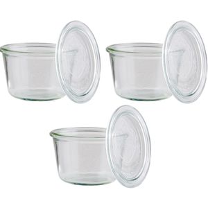 APS Einmachglas Weck-Glas, mit Glasdeckel, 370 ml, zum Einkochen, 3 Stück