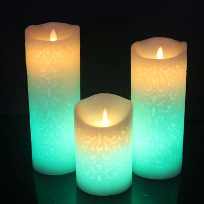Uplift Treasures Color Changing LED Flameless Candles With Remote Control 80x220mm