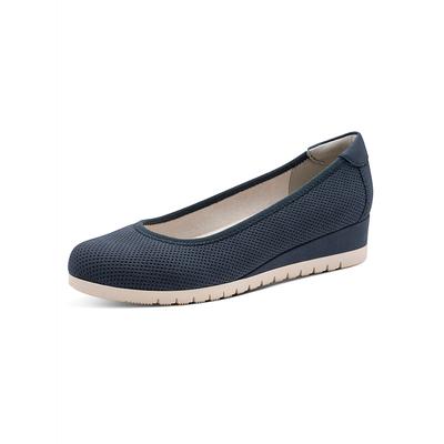 Ballerina JANA, Damen, Gr. 39, blau (dunkelblau), Lederimitat, Schuhe Ballerina