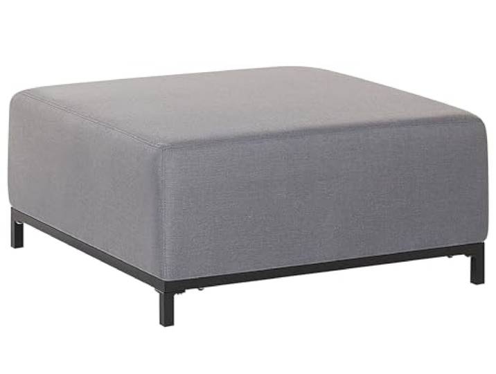 Trendy Ottomane Polsterbezug grau schwarzes Gestell indoor&Outdoor Rovigo