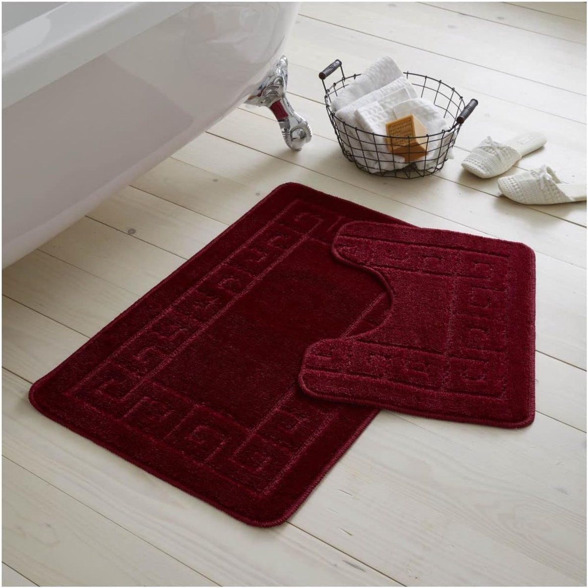 Luxe 2-delige Griekse badmat set met antislip en super absorberend vermogen voor volwassenen