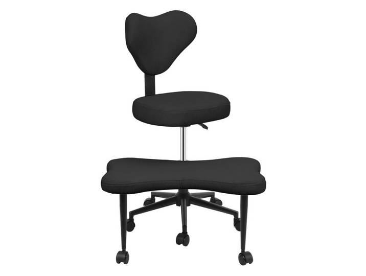 Chaise genoux croisée ergonomique avec sacrum pour la maison et le bureau - réglable en hauteur - Chaise de bureau de yoga - Noir