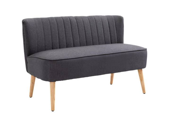 Homcom 2-Sitzer-Sofa Textil Dunkelgrau, Holz, Füllung: Schaumstoff, 56.5x77x117 cm, Wohnzimmer, Sofas & Couches