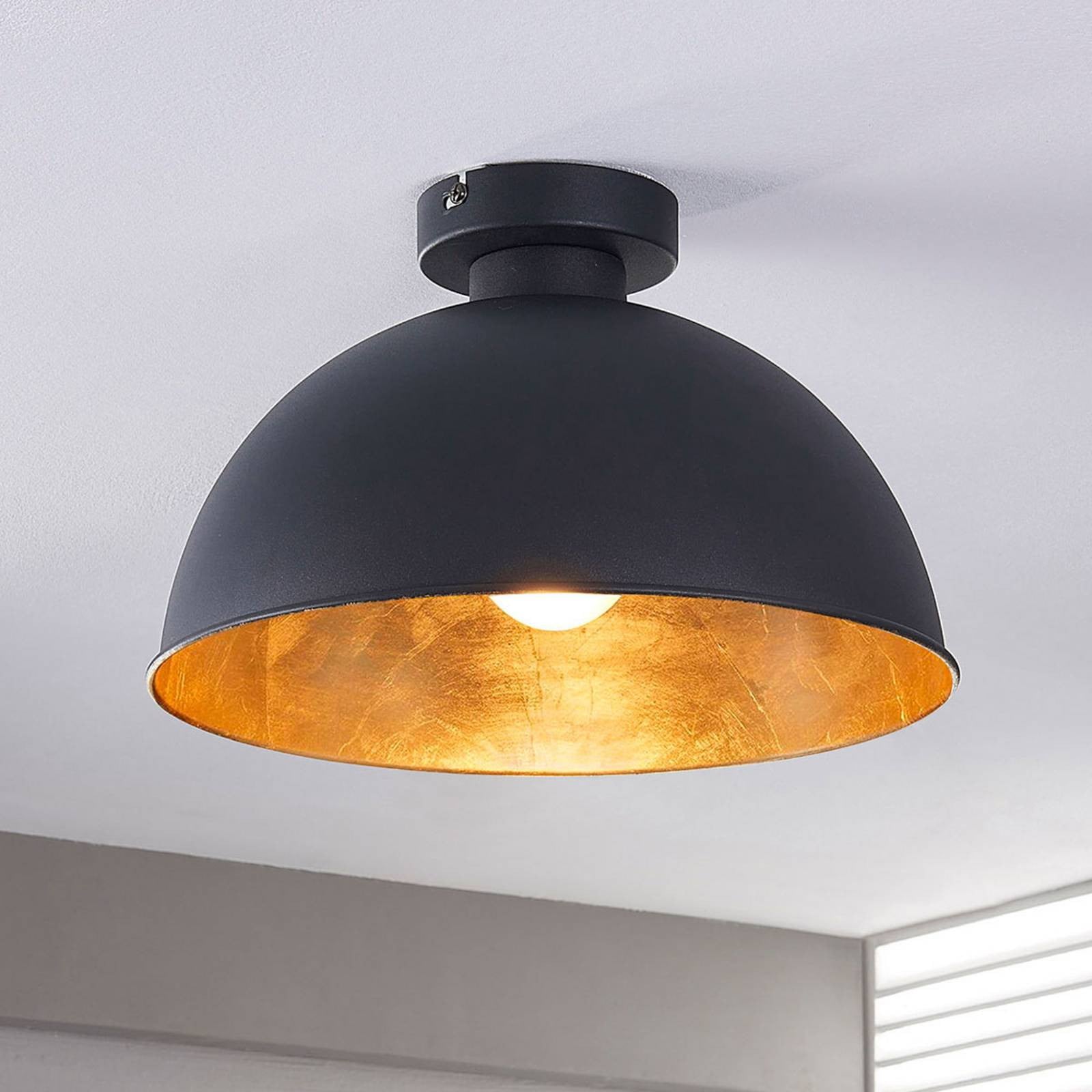 Lindby Lya Plafondlamp - Modern - Zwart - Dimbaar - Metaal