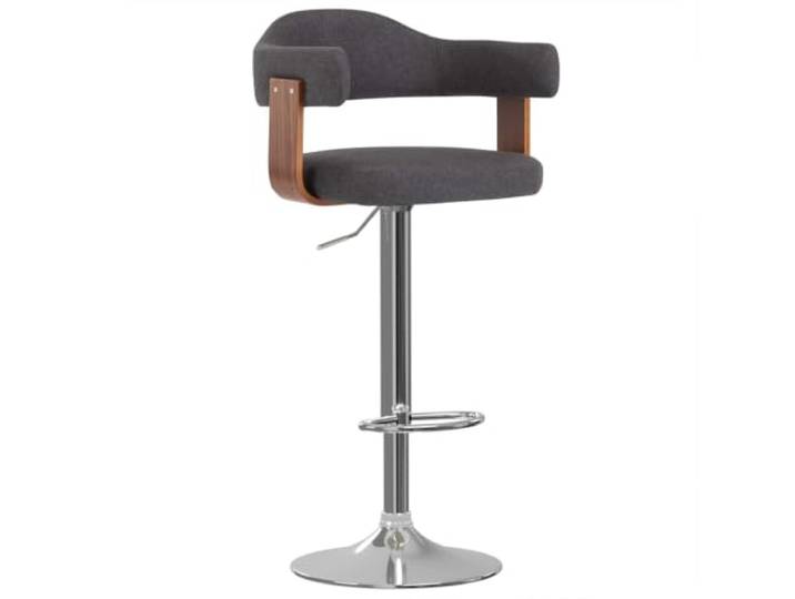 HBBMGYD Barhocker, 2 Stück, dunkelgrau, gebogenes Holz und Stoff Barhocker, drehbar, höhenverstellbar, Fußstütze, 360 Grad drehbar, Eisen und gebogenes Holz, 110 kg pro Sitz