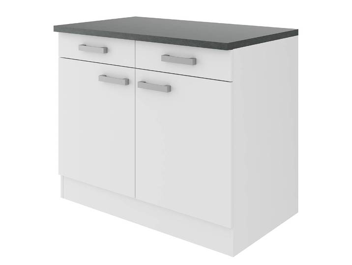 Meuble bas 100cm Blanc/Blanc