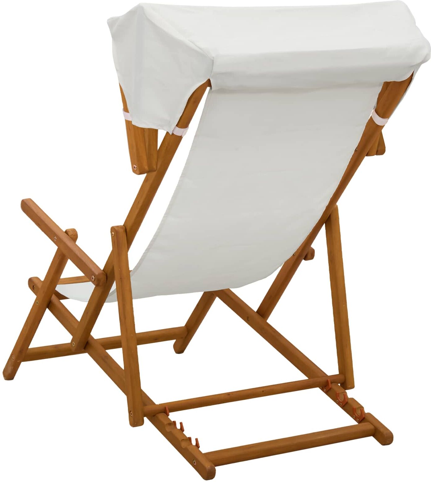 vidaXL Chaise Longue 3 Position Bois d'eucalyptus massif Crème