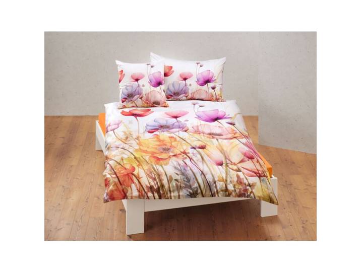 Bettwäsche mit farbigem Mohnblumenmuster – Duvetbezug – 200x210 cm