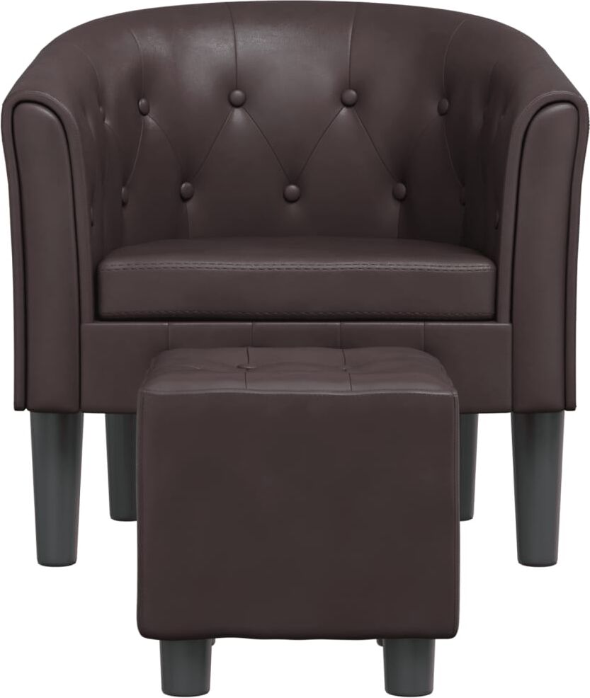 vidaXL Chaise cabriolet avec repose-pied marron similicuir
