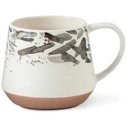 Kaffeebecher Striche 470 ml Porzellan Rosa