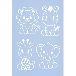 buttinette Schablone "Safari-Tiere", 29,5 x 20 cm