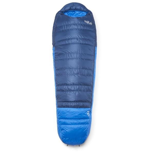 Rab - Ascent 0C / 32F - Daunenschlafsack Gr Regular - Body Size: 185 cm Zip: Left Blau