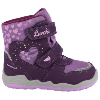 Barfußschuh LURCHI "Falbi Barefoot, Binkschuh", Jungen, Gr. 33, Textil, lila (lila, rosa), Lederimitat, Textil, Schuhe Barfußschuh, Klettboots mit Sympatex-Ausstattung, Größenschablone zum Download