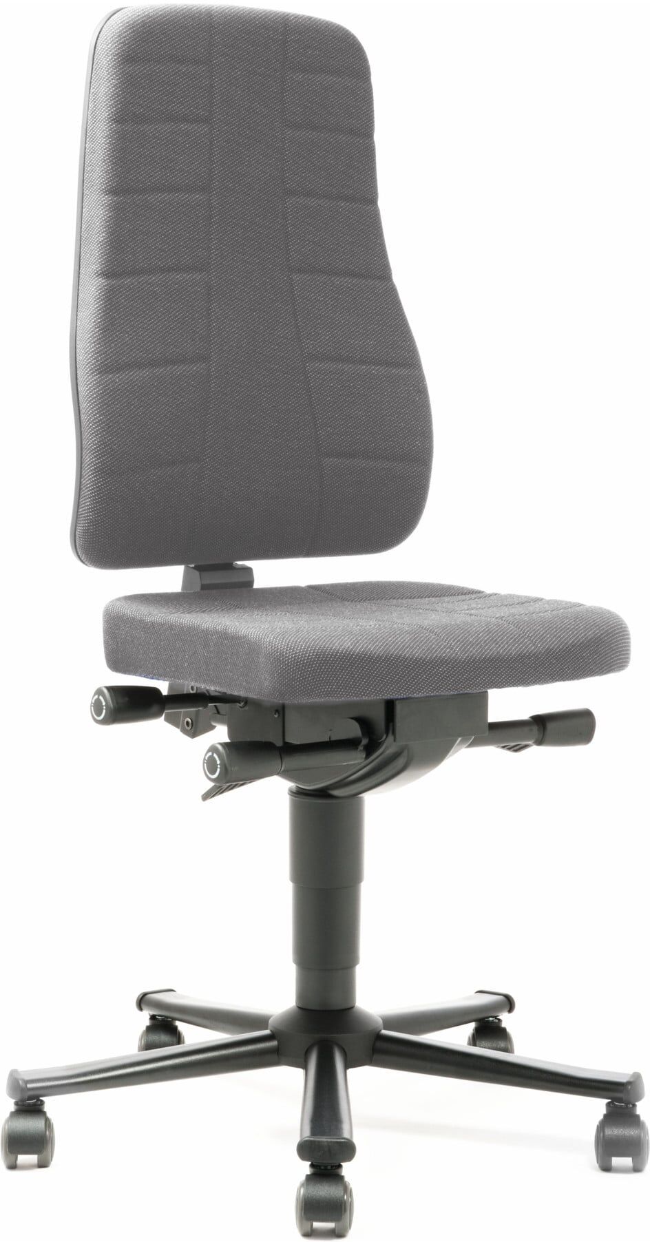 bimos Arbeitsstuhl All-In-One Highline mit Rollen und Stoffpolster grau Sitzhöhe 450-600 mm (9643-6811)