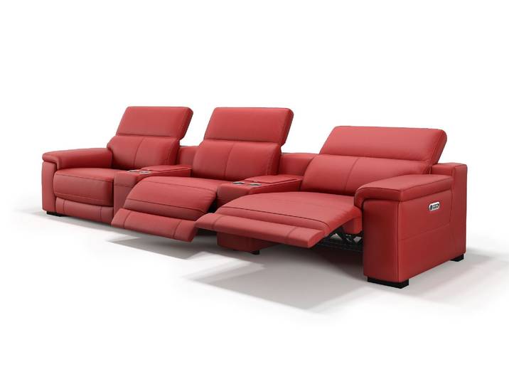 Ledersofa 3-Sitzer SORA Kinocouch Sofa Relaxfunktion