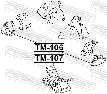 Febest Lagerung, Motor Tm-107 Hinten Für Toyota