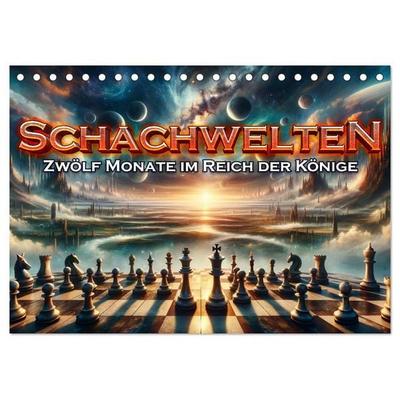 Schachwelten: Zwölf Monate im Reich der Könige (Tischkalender 2027 DIN A5 quer), CALVENDO Monatskalender