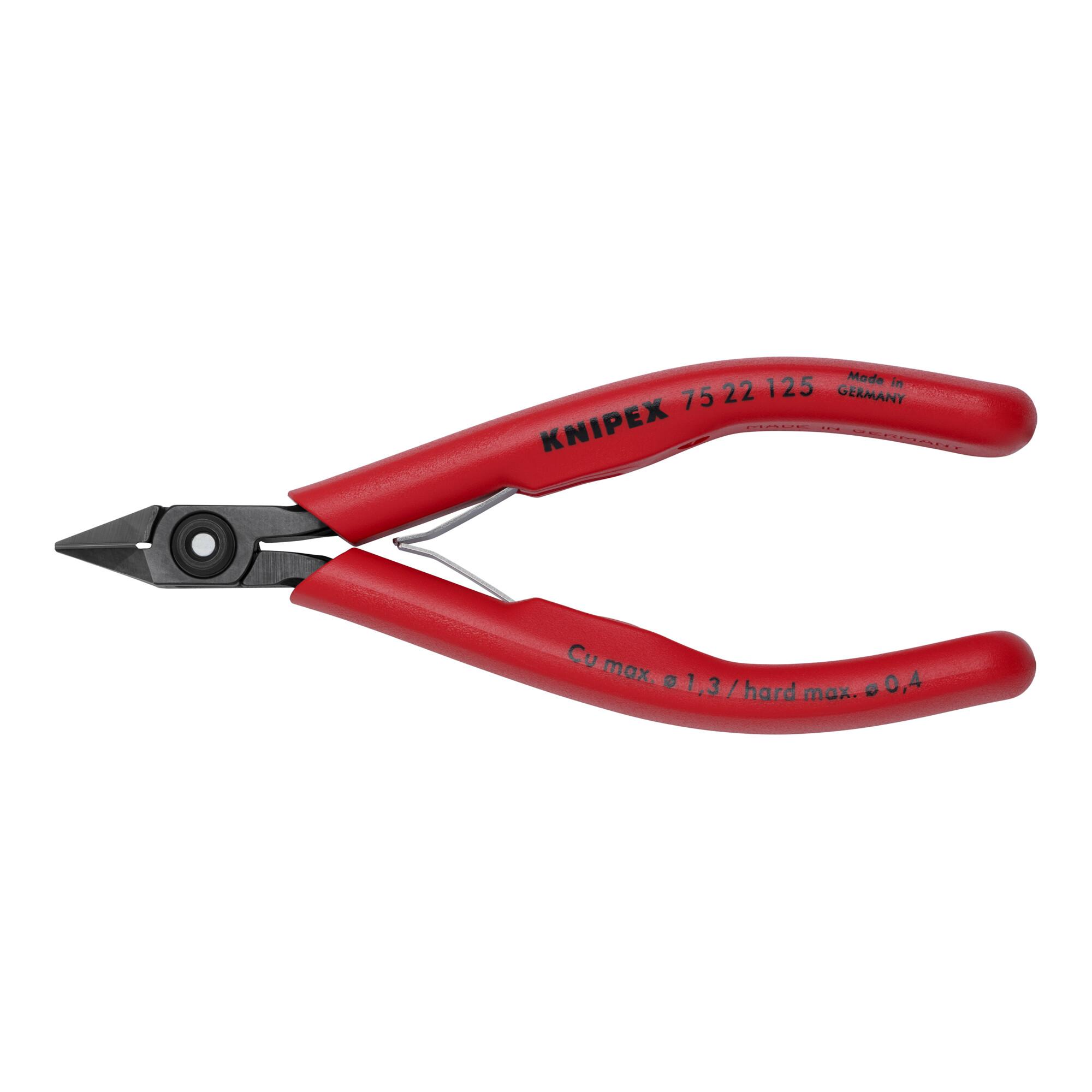 KNIPEX 75 22 125 Elektronik-Seitenschneider mit Kunststoff-Hüllen brüniert 125 mm)