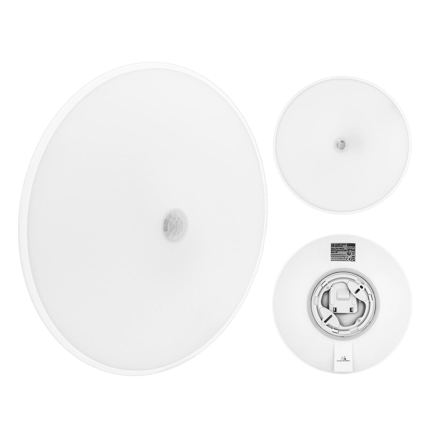 Maclean LED-inbouwspot met PIR-sensor, plafondlamp, 15W, 1300 lm, IP54, model MCE537