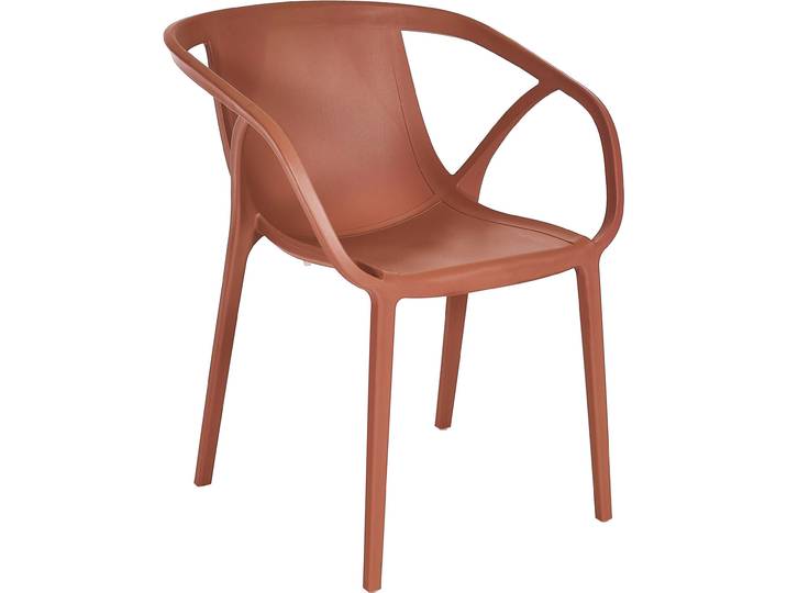Chaise d’extérieur Mila avec accoudoirs en polypropylène – Terracotta