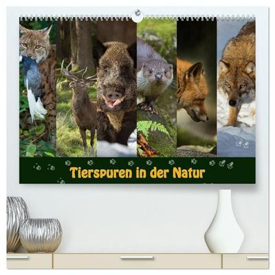 Tierspuren in der Natur (hochwertiger Premium Wandkalender 2027 DIN A2 quer), Kunstdruck in Hochglanz