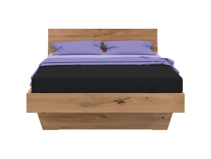 Bett Reto Natur Wildeiche Massivholz 140 x 200 cm - Bett