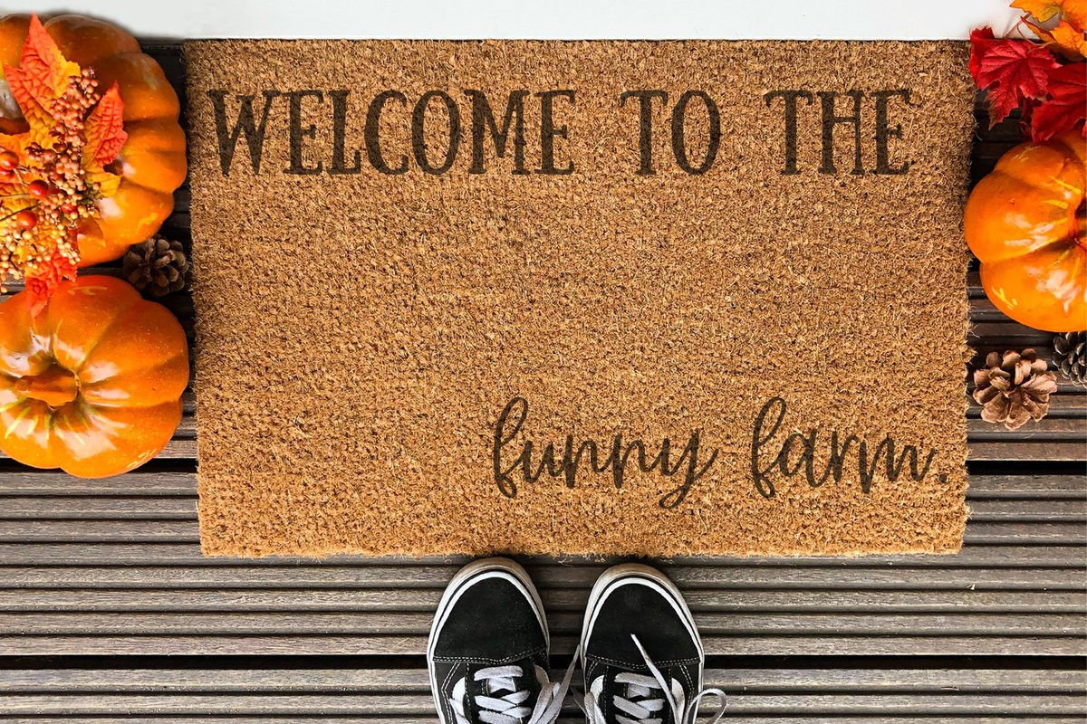 Laser Point Welcome To The Funny Farm Ingangsmat 90 x 60 cm